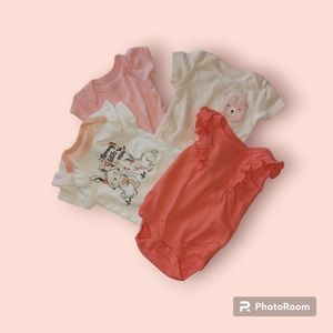 NB Girls Lot of 4 Summer Bodysuits, VGC